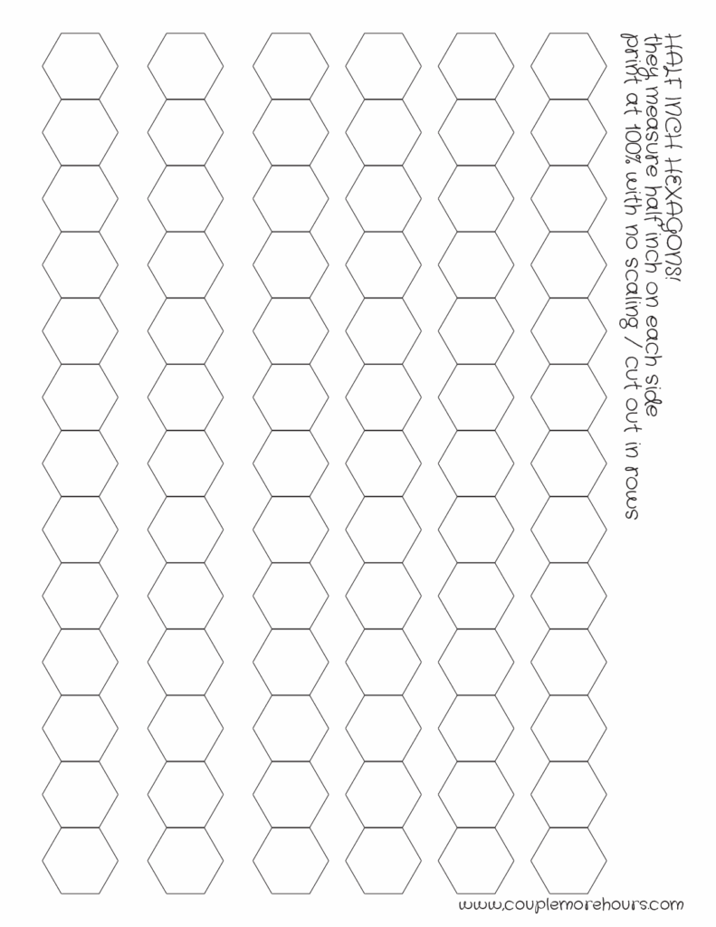 1 2 Inch Hexagon Template Printable Printable Word Searches