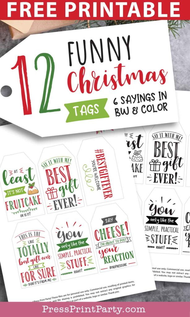 12 Free Printable Funny Christmas Tags For Spreading Festive Cheer 