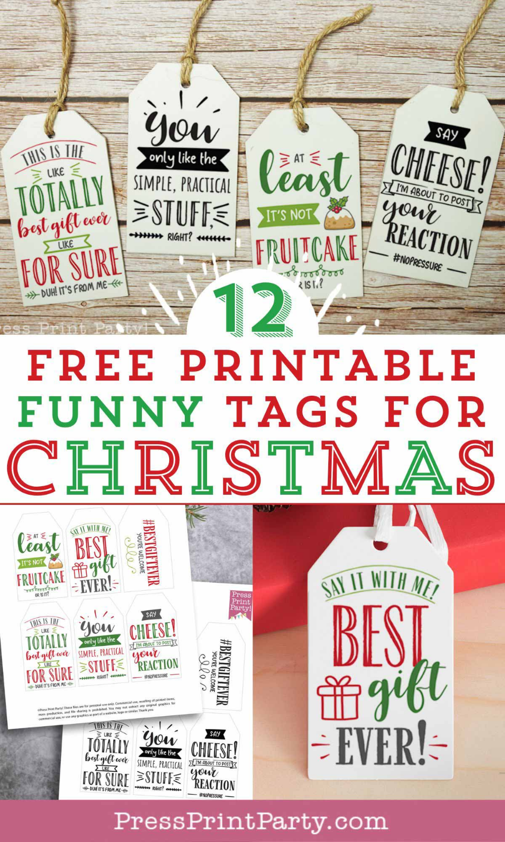 12 Free Printable Funny Christmas Tags For Spreading Festive Cheer