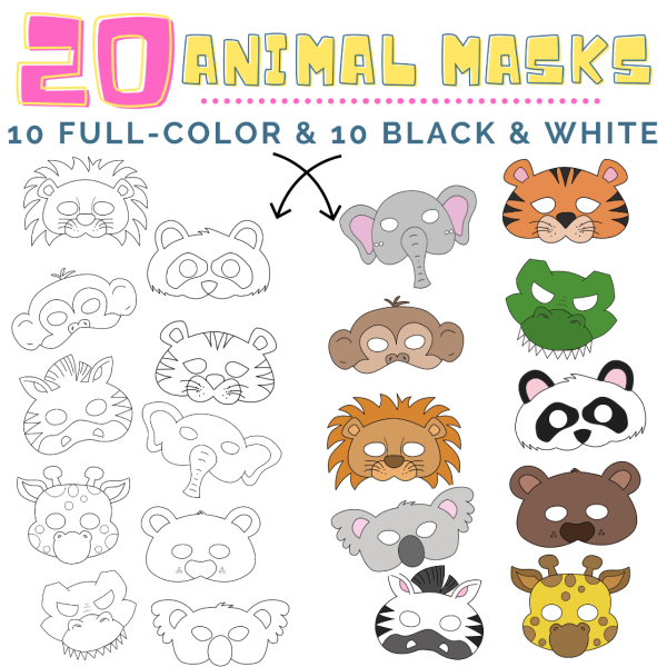 20 Animal Masks Printable Worksheets Library