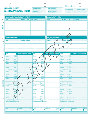 24 Hour Nursing Unit Report Fillable Fill Online Printable Fillable 