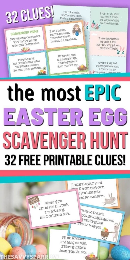 32 Free Printable Easter Scavenger Hunt Clues Artofit