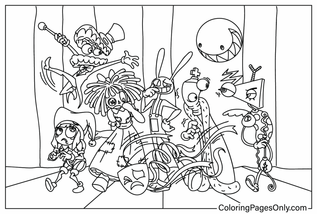 33 Digital Circus Printable Coloring Pages MaartenTheo