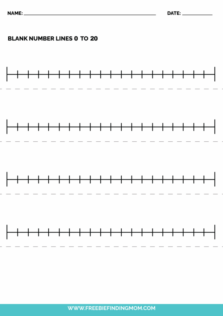 4 Blank Number Lines Printable PDF Downloads Freebie Finding Mom