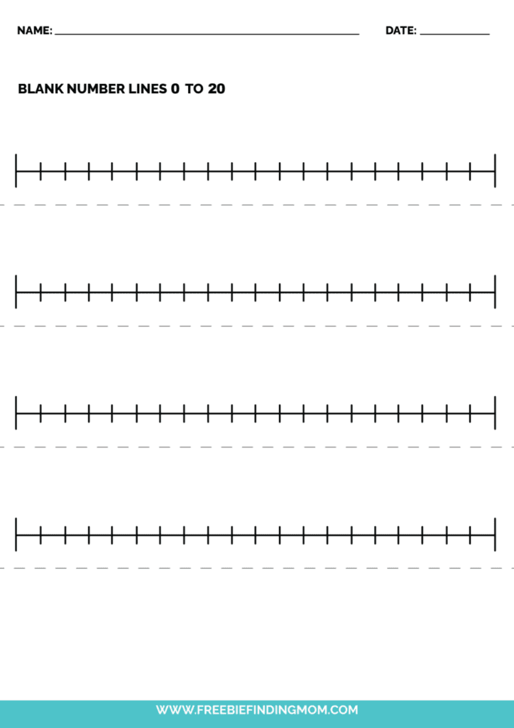 4 Blank Number Lines Printable PDF Downloads Freebie Finding Mom