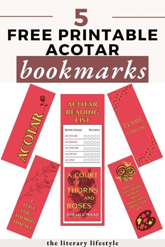 5 Free Printable ACOTAR Bookmarks For Adults PDFs Free Printable 