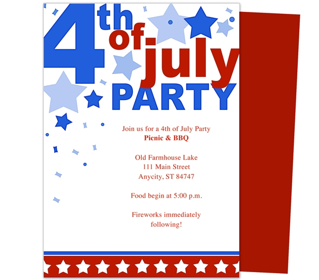 6 Best Images Of 4th Of July Invitations Templates Printable Free 