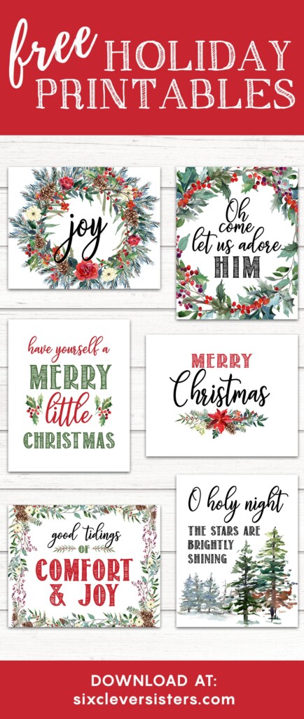 6 FREE Printable Christmas Signs Six Clever Sisters