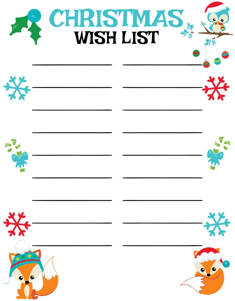 7 Best Christmas Wish List Paper Printable Printablee