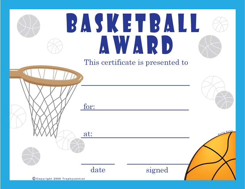 7 Best Images Of Free Printable Basketball Certificates Free 