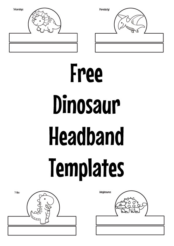 7 Free Printable Dinosaur Headband Templates ESL Vault