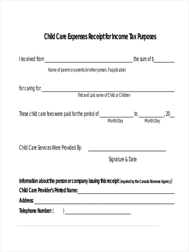 9 Daycare Receipt Examples Samples Examples Free Printable 