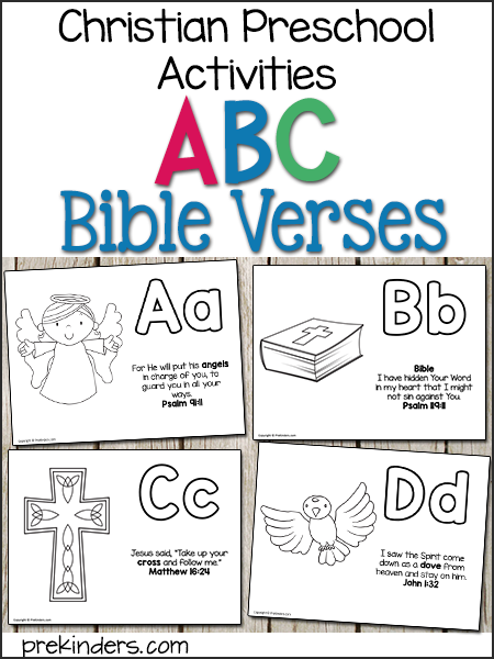 ABC Bible Verse Posters PreKinders Preschool Activities