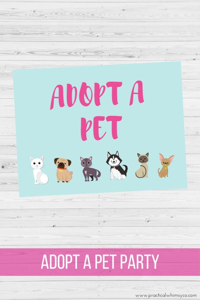 Adopt A Pet Party Printables Cat Party Adoption Certificate Etsy