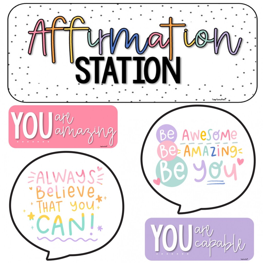 Affirmation Station Printable Free FREE Printable A Z