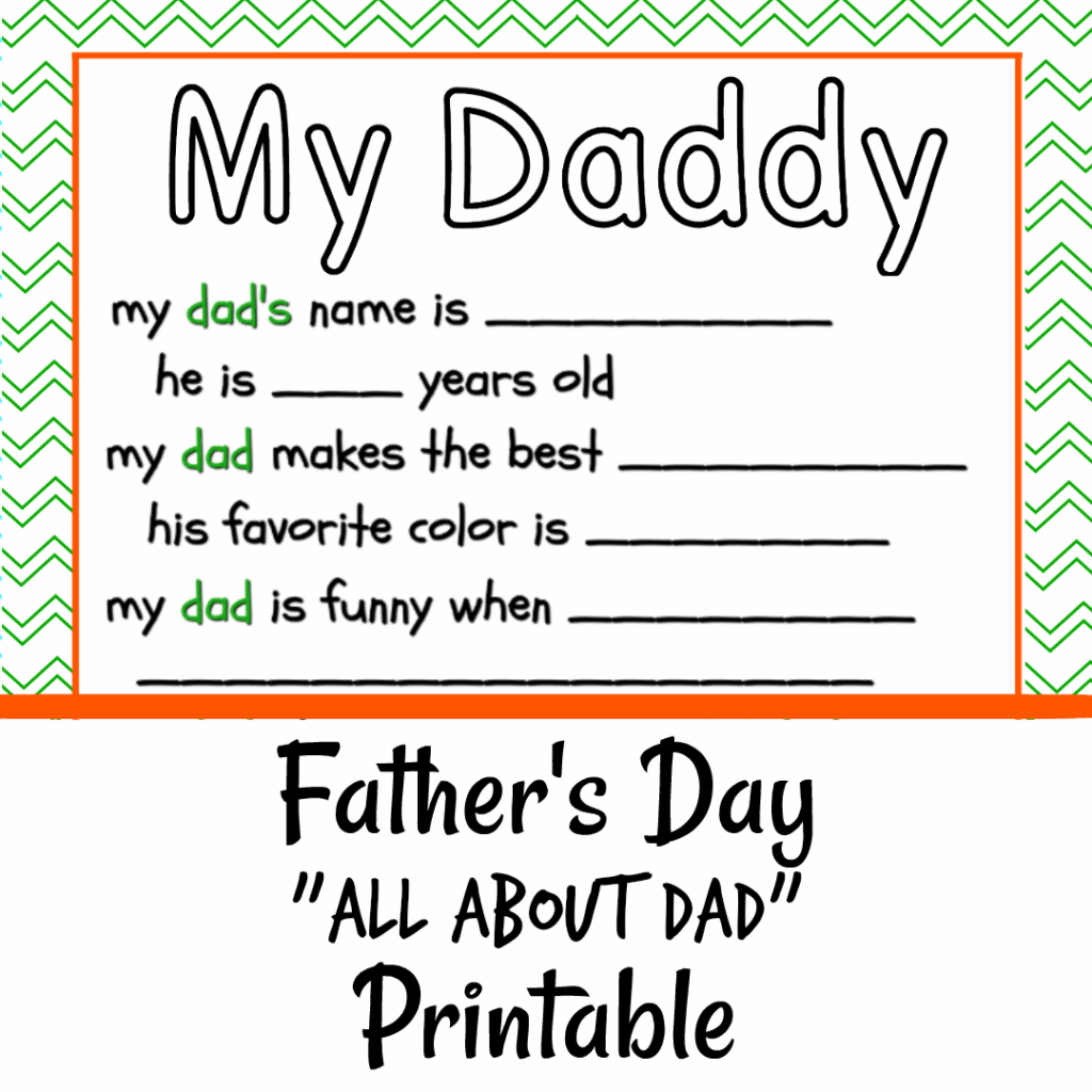All About Dad Free Father 39 s Day Printable The Frugal Sisters Free 