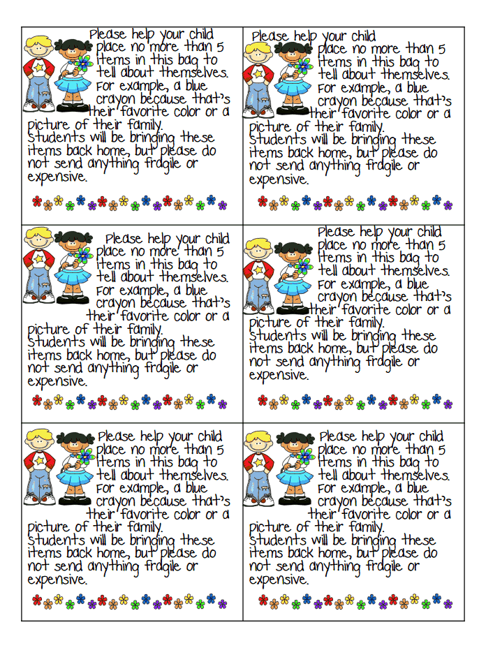 All About Me Bag Free Printable Printable Calendars AT A GLANCE