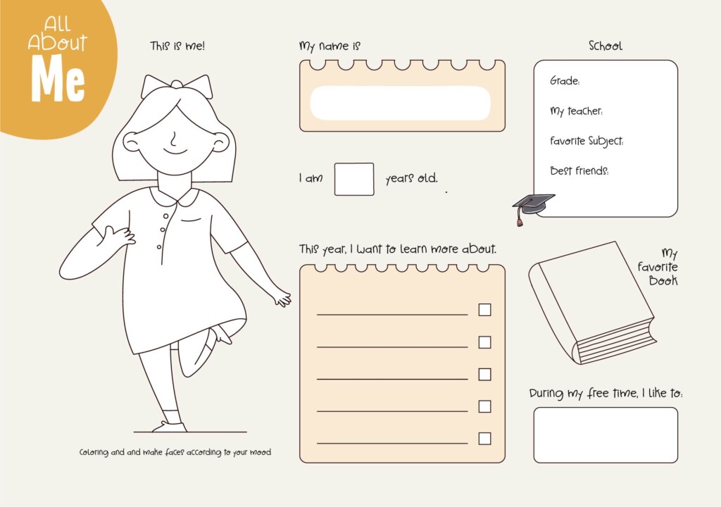 All About Me Free Printable Poster In 2021 All About Me Printable 