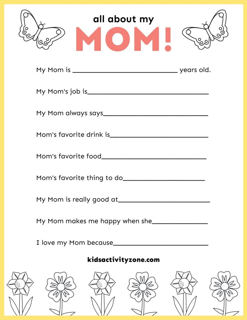 All About Mom Free Printable
