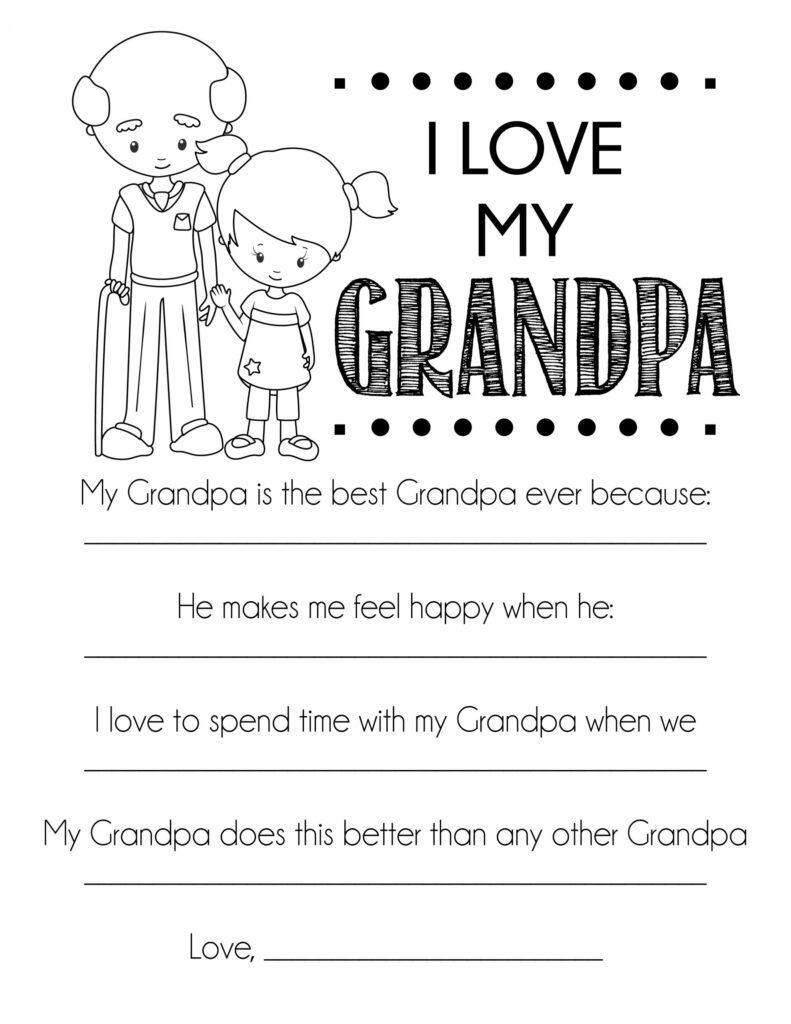 All About My Grandpa Printable Free Free Printable Templates