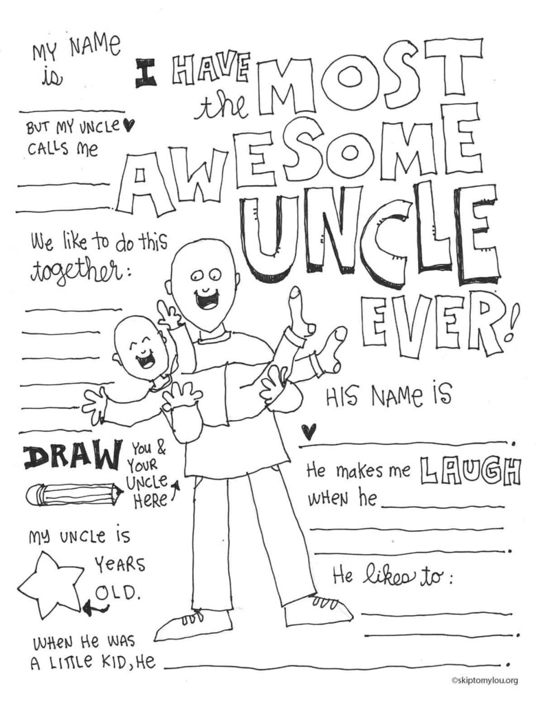 All About My Uncle Free Printable Printable Word Searches