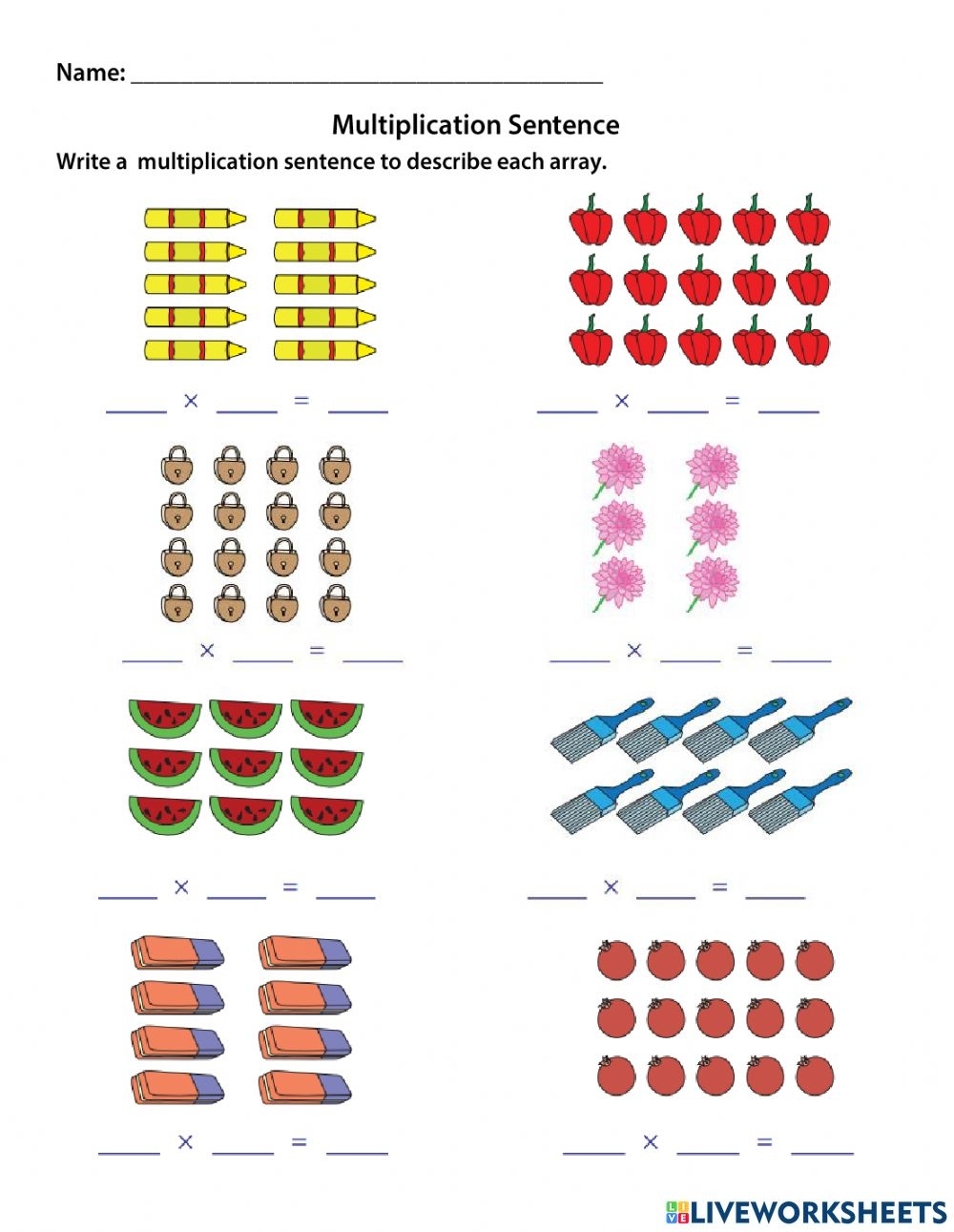 Array In Multiplication Worksheets Printable Worksheets