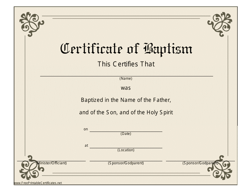 Baptism Certificates Free Printable Free Printable Certificate