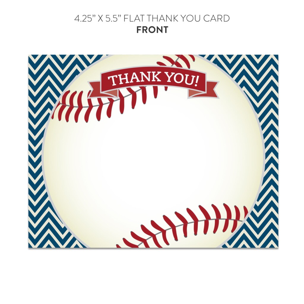 Baseball Thank You Cards Flat Worksheets Library