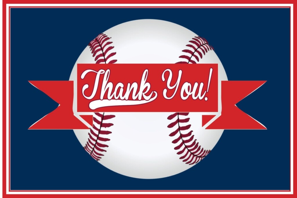 Baseball Thank You Cards Printable Free Free Printable Card