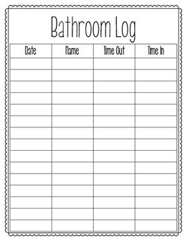 Bathroom Pass Template Editable Free