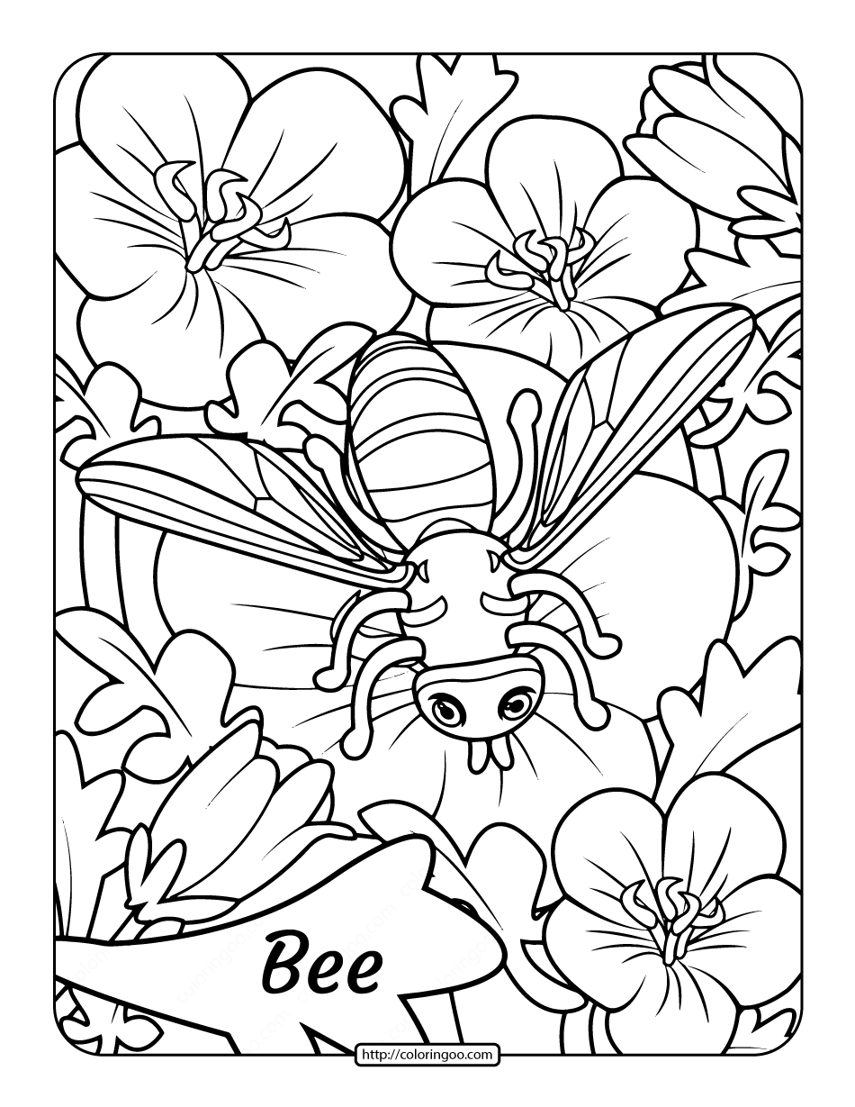 Bee Coloring Pages Printable Printable World Holiday The Best Porn
