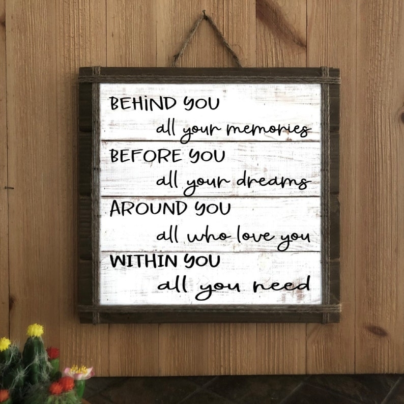 Behind You All Your Memories Memories Wood Sign Wall Art Etsy