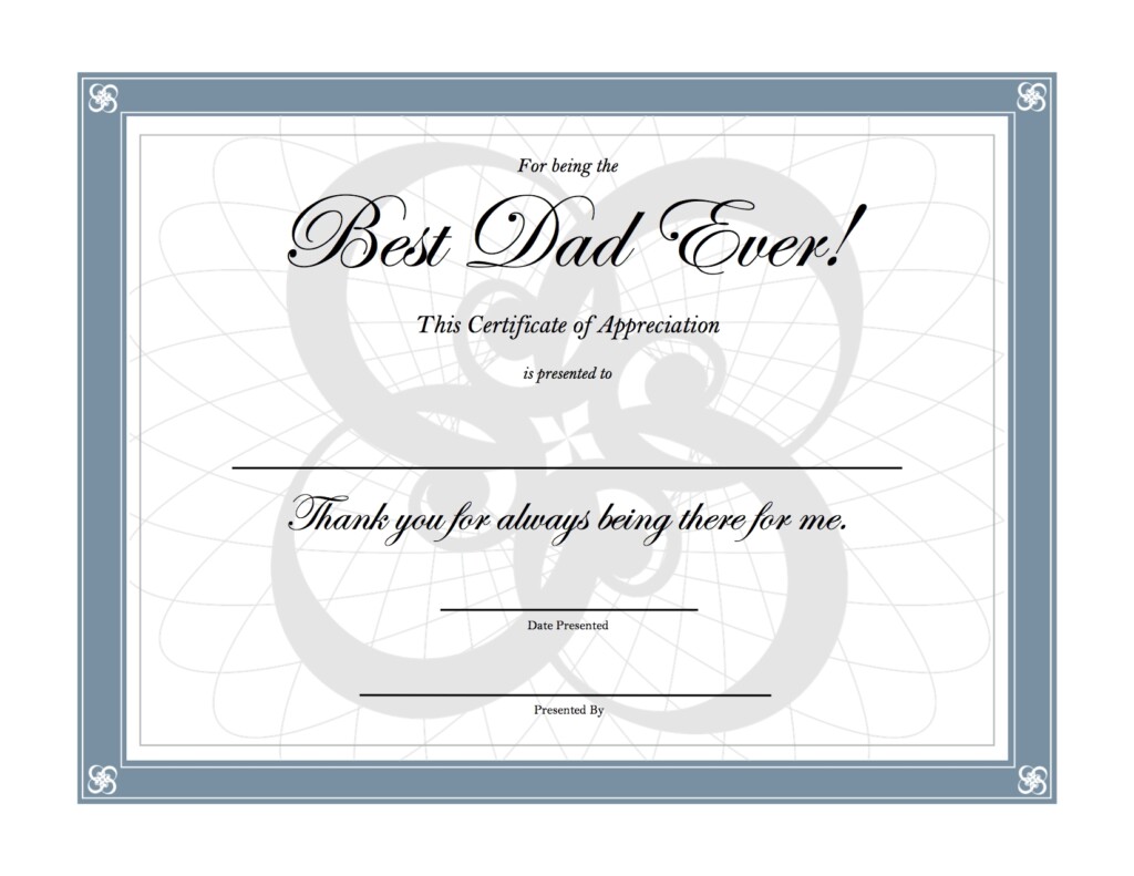 Best Dad Certificate Free Printable Printable Templates By Nora