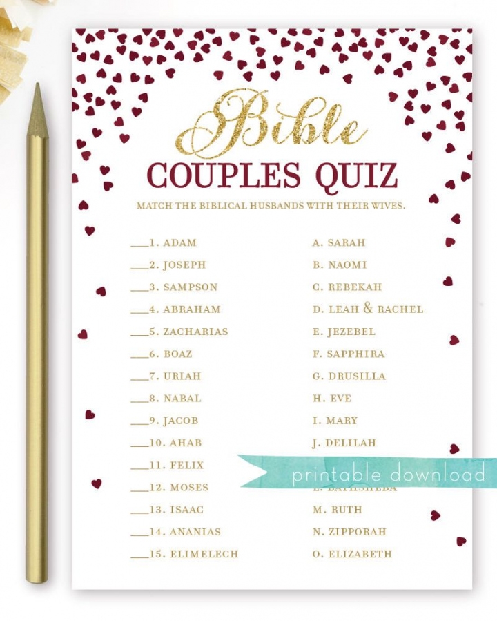 Bible Couples Quiz Free Printable FREE Printable A Z