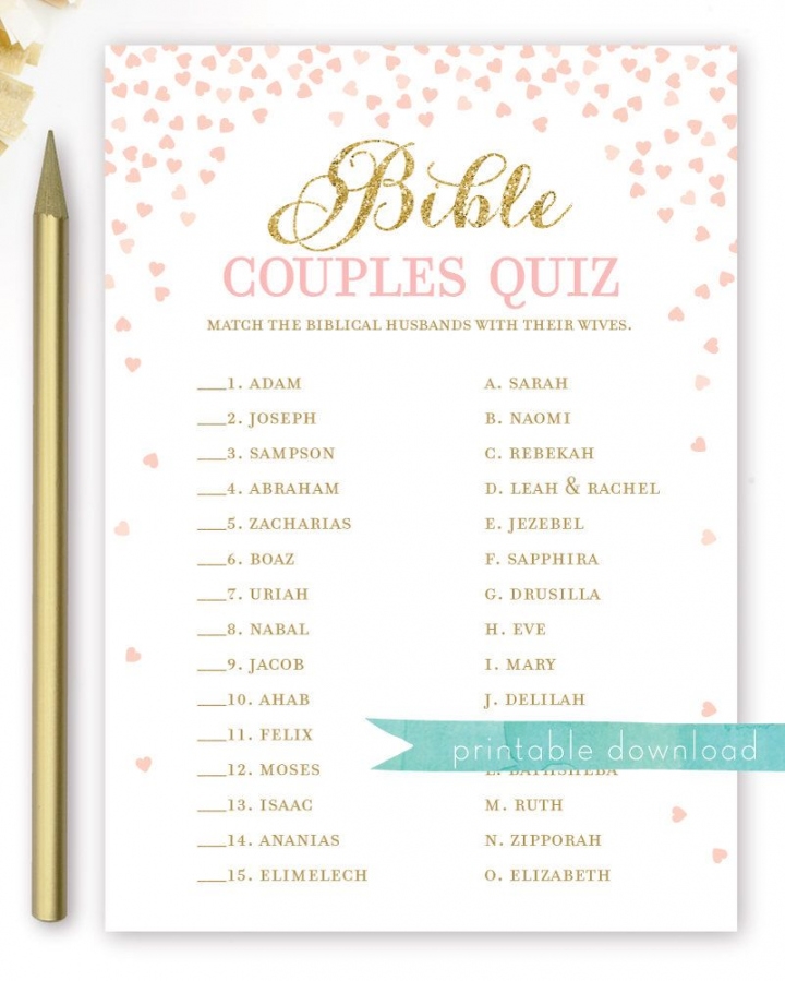 Bible Couples Quiz Free Printable FREE Printable A Z