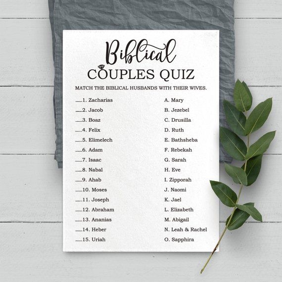 Bible Couples Quiz Free Printable