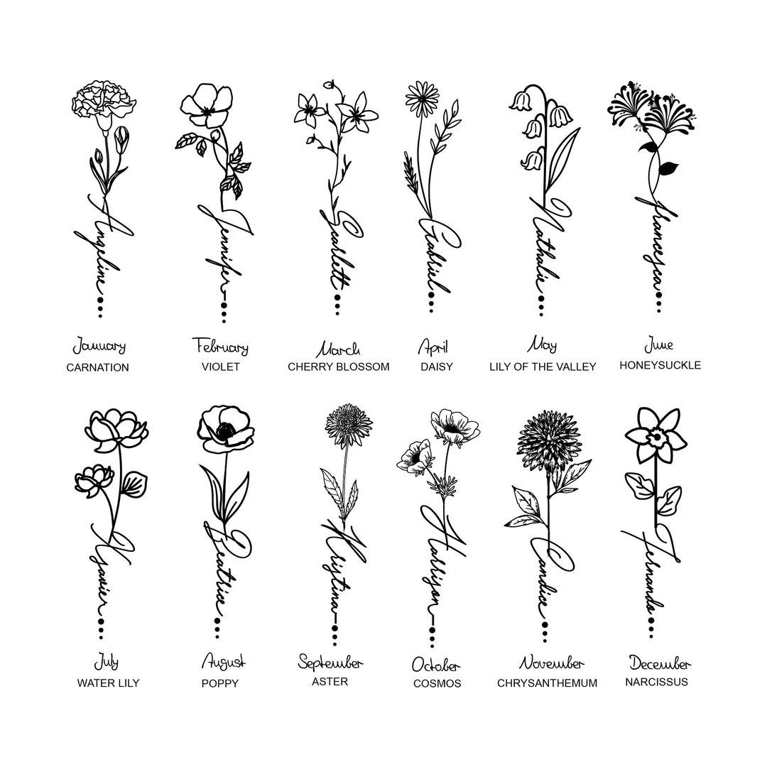 Birth Flower Bouquet Tattoo Generator Free Printable Printable Sight