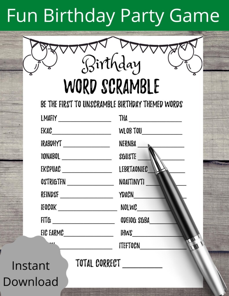 Birthday Games Printable Printable Birthday Party Games For Adults Wood 