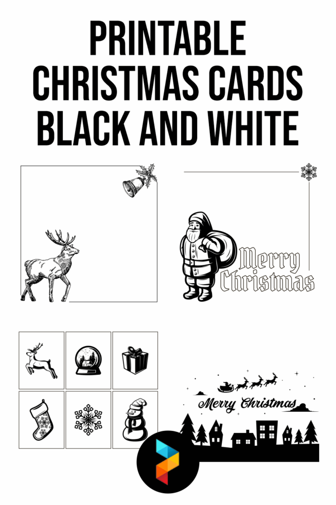 Black And White Christmas Cards Free Printable Printable New Year Banners