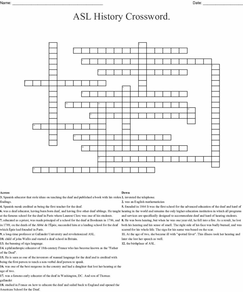 Black History Month Crossword Puzzle Worksheet Woo Jr Kids 