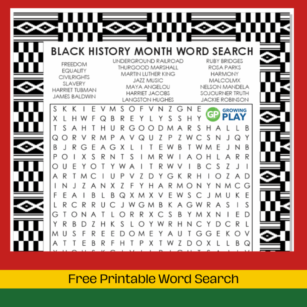 Black History Month Word Search Printable Free Word Search Maker