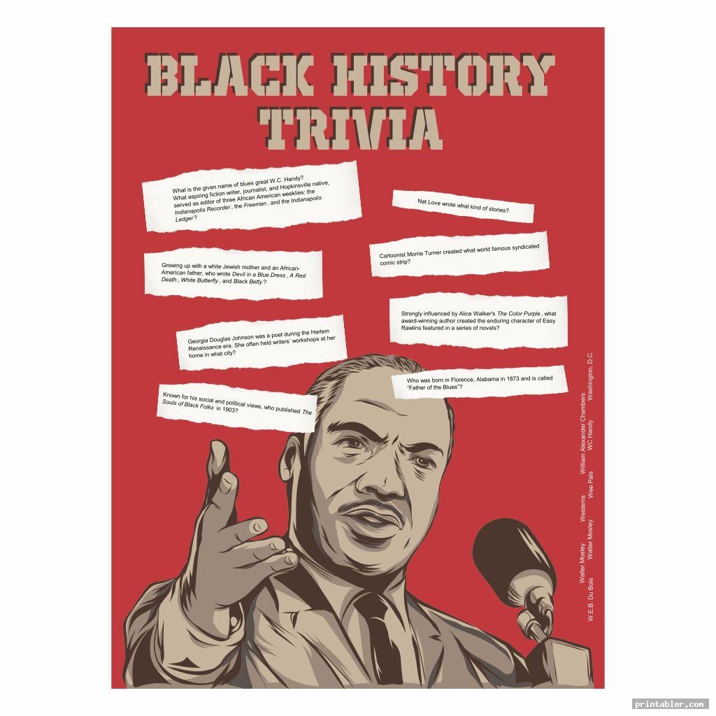 Black History Trivia Questions And Answers Printable Gridgit