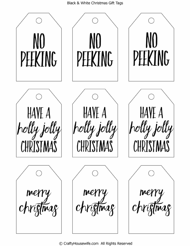 Black White Christmas Gift Tags Printable pdf Christmas Gift Tags 