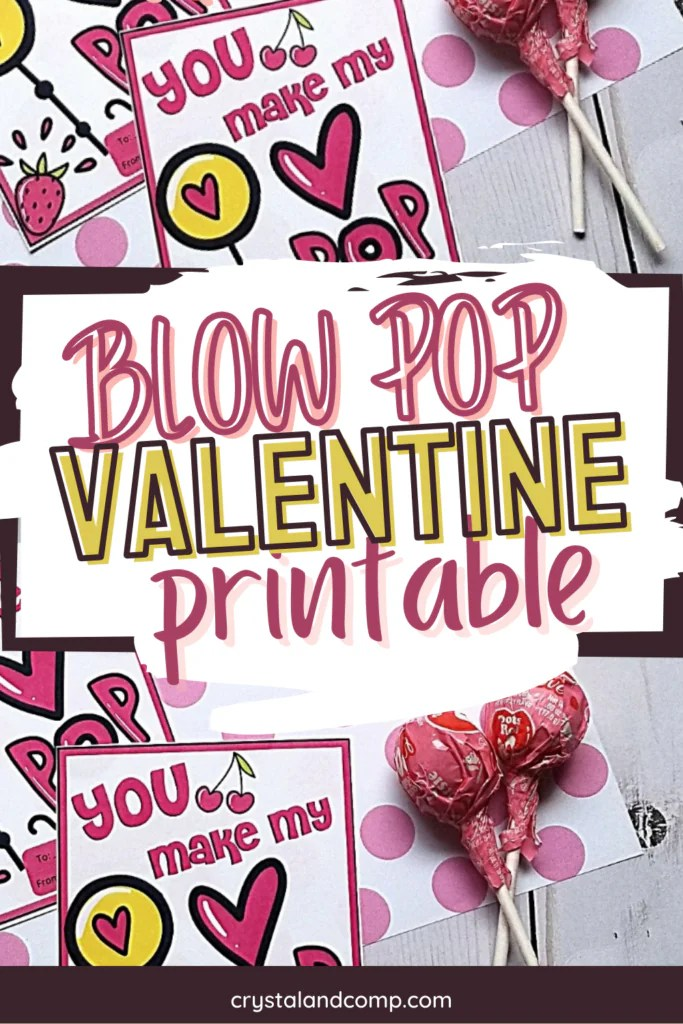 Blow Pop Valentine Free Printable Dev onallcylinders