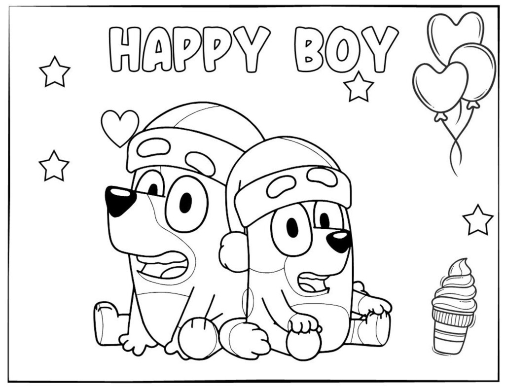 Bluey Birthday Printable Coloring Pages Printable Free Templates