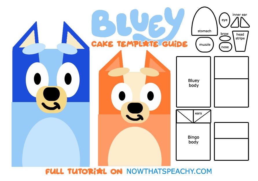 Bluey Cake Template