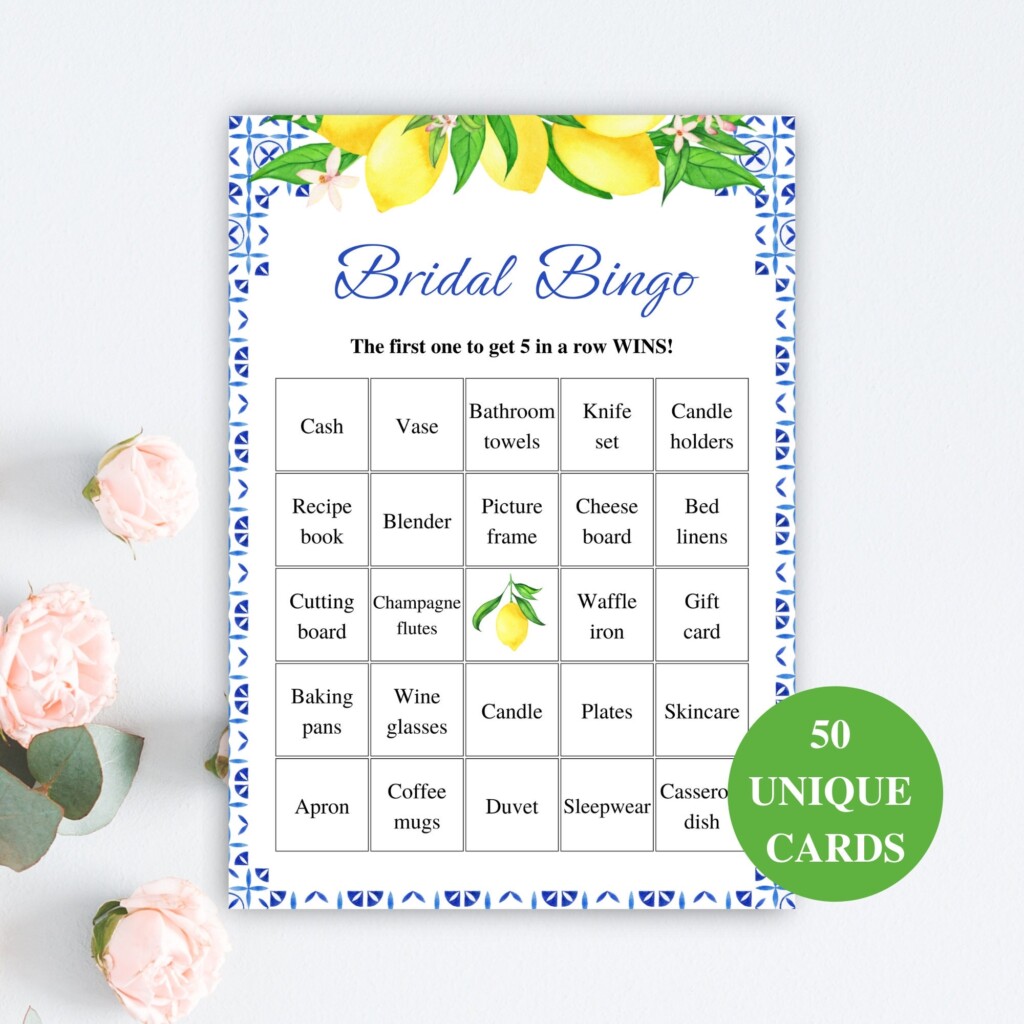 Bridal Shower Bingo Free Printable Verloop io