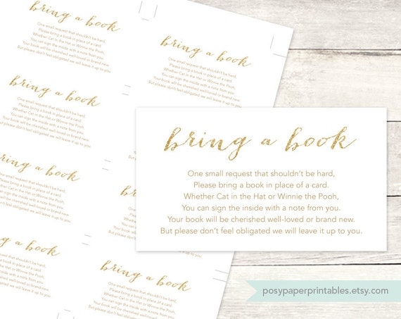 Bring A Book Instead Of A Card Free Printable Free Templates Printable