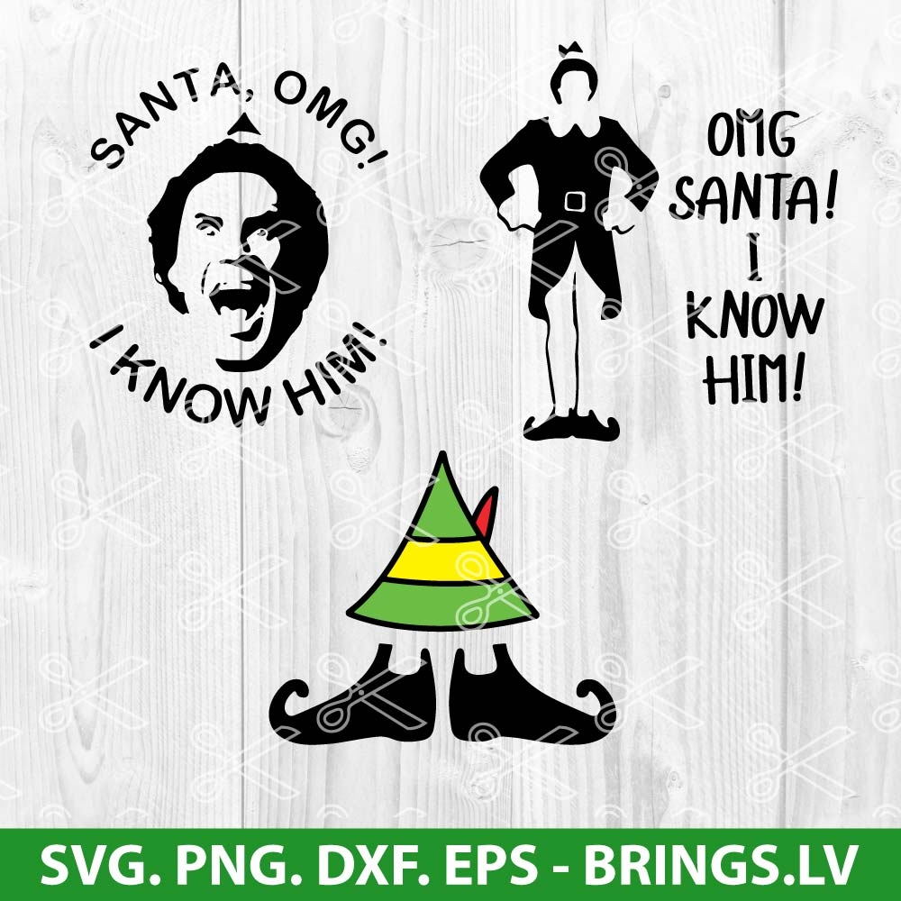 Buddy The Elf SVG Buddy Elf Clipart Santa OMG I Know Him SVG Instant 