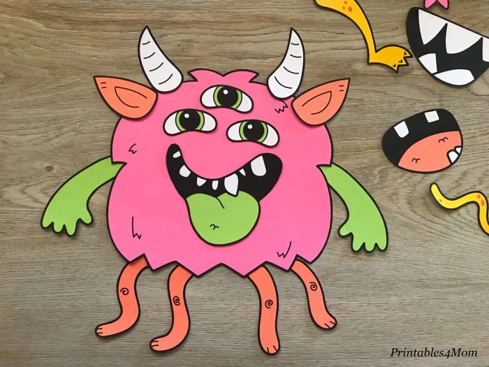 Build A Monster Printable Activity Printables 4 Mom